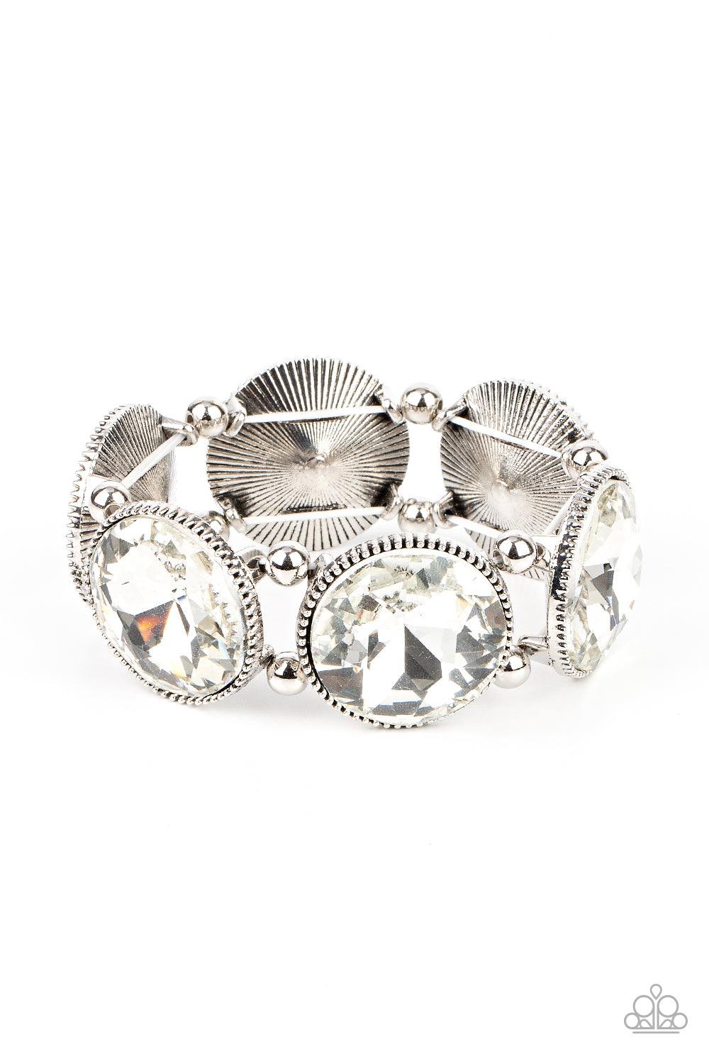 Paparazzi Powerhouse Hustle - White Bracelet - A Finishing Touch Jewelry