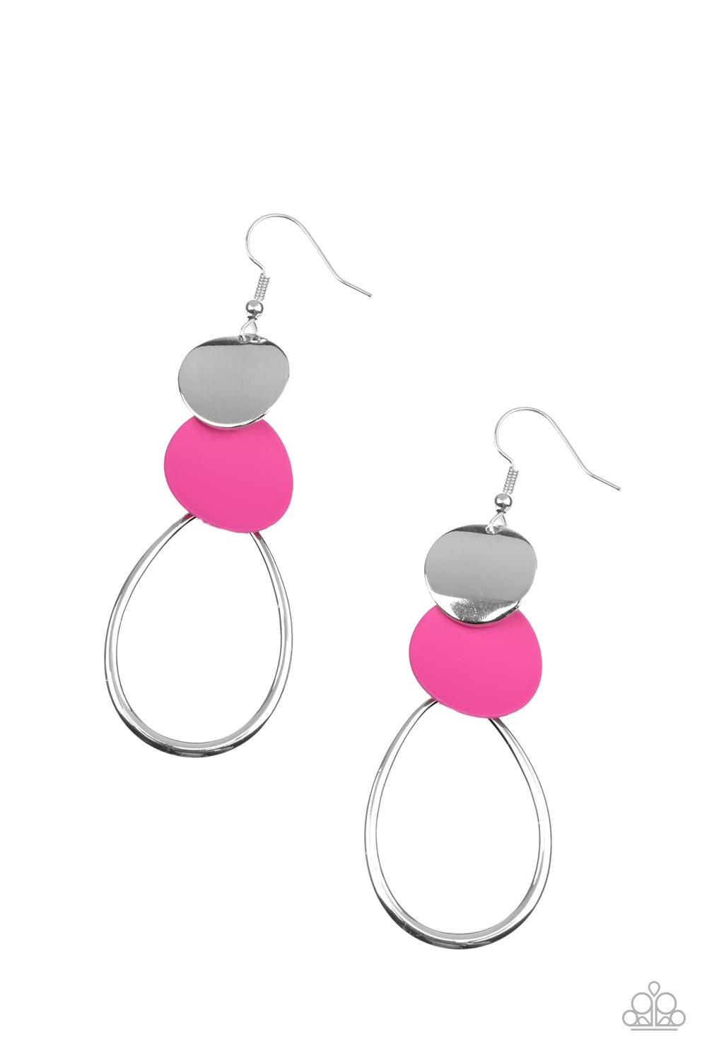 Paparazzi Retro Reception - Pink Earrings- Paparazzi Jewelry Images