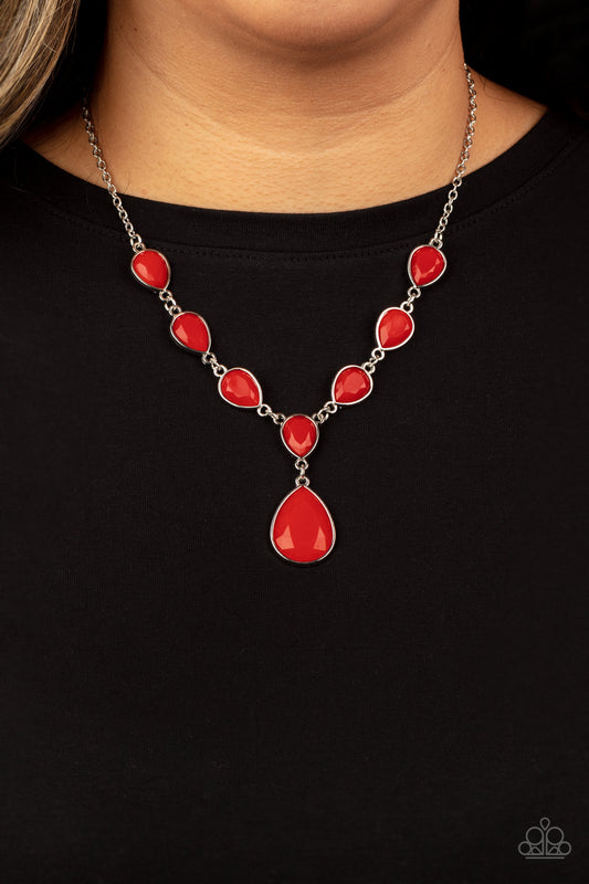 Paparazzi Party Paradise - Red Necklace - A Finishing Touch Jewelry