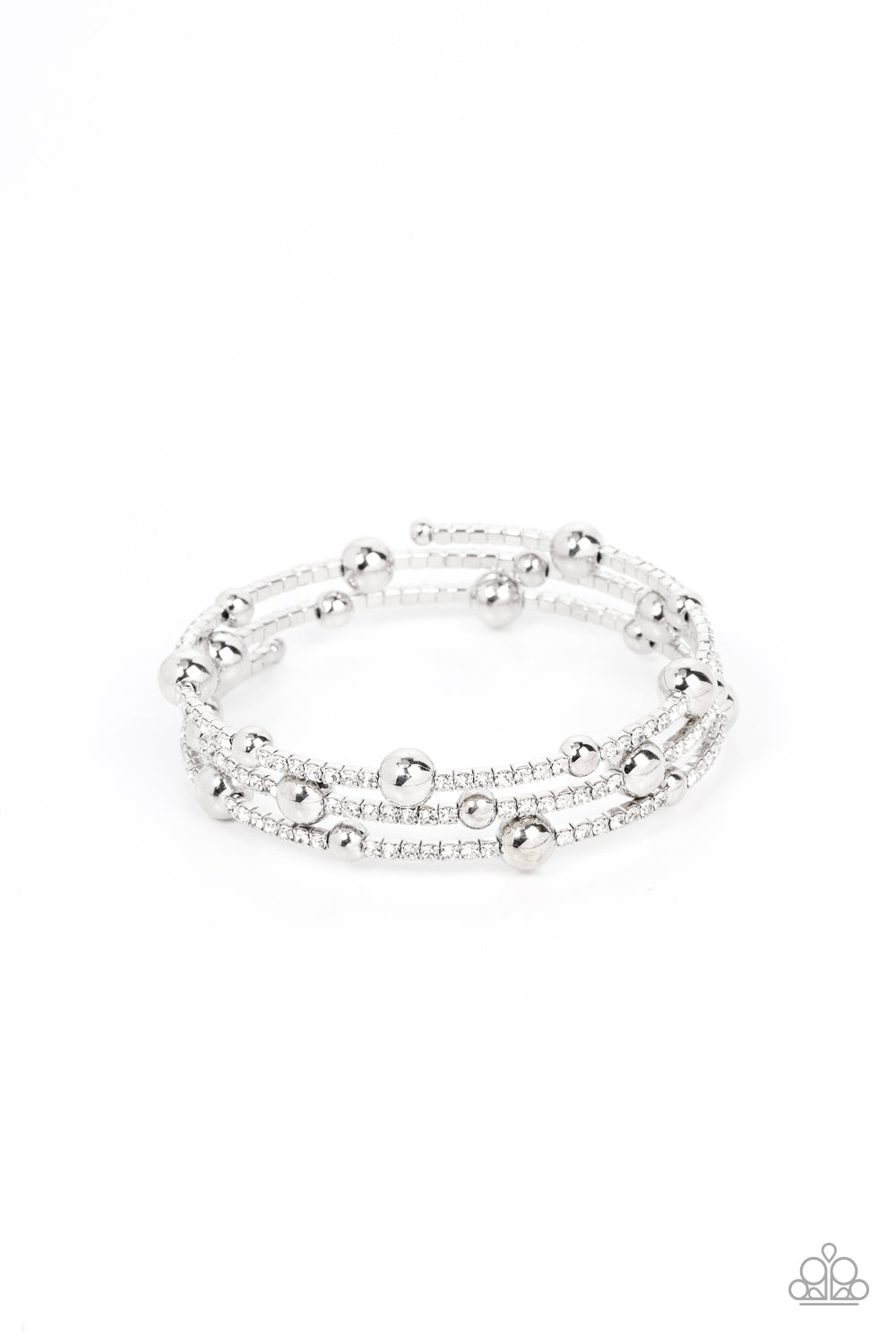 Paparazzi Spontaneous Shimmer - White Bracelet - A Finishing Touch Jewelry