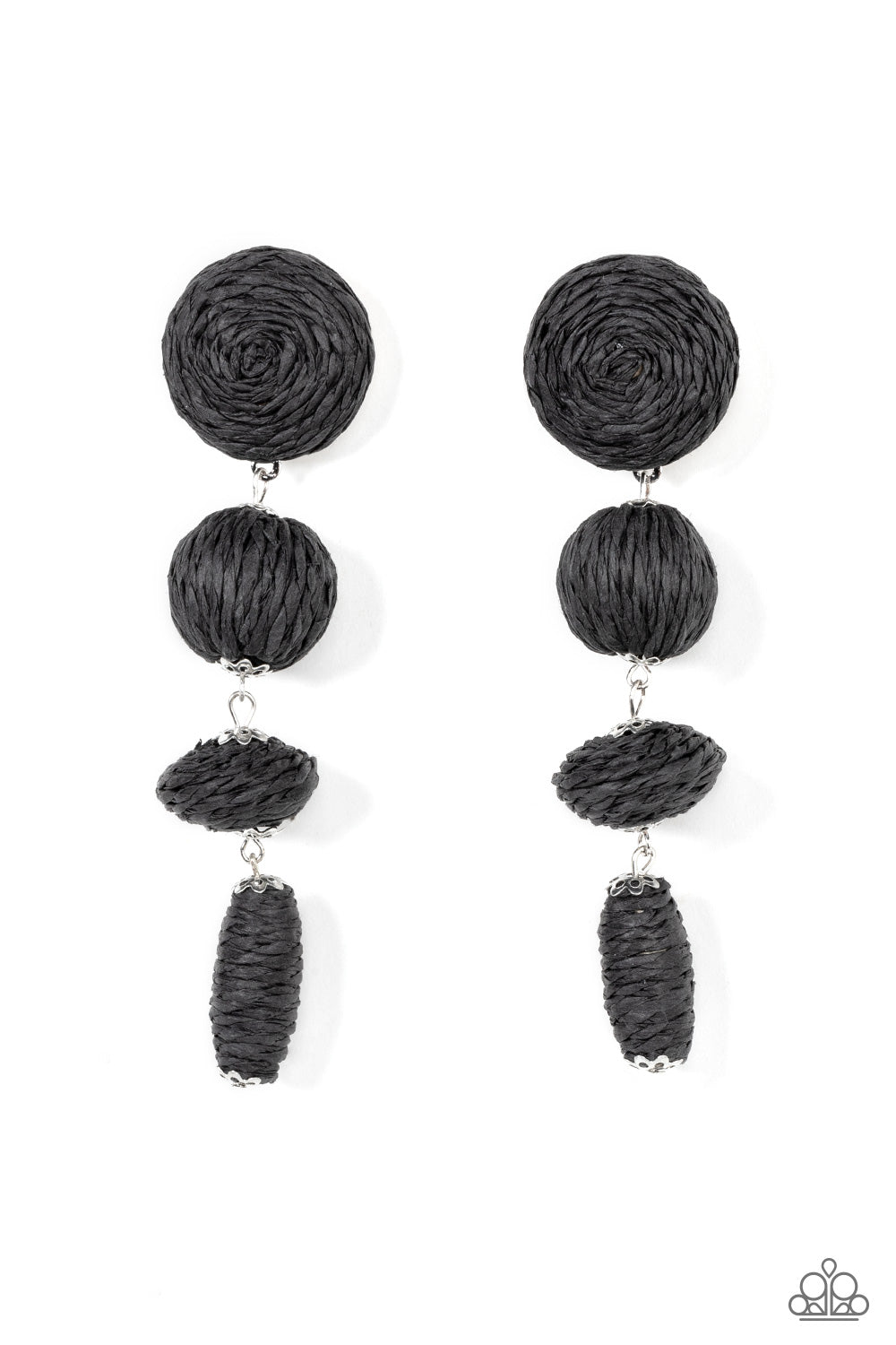 Paparazzi Twine Tango - Black Earrings - A Finishing Touch Jewelry