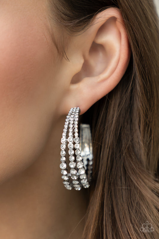 Paparazzi Cosmopolitan Cool - White Earrings - A Finishing Touch Jewelry