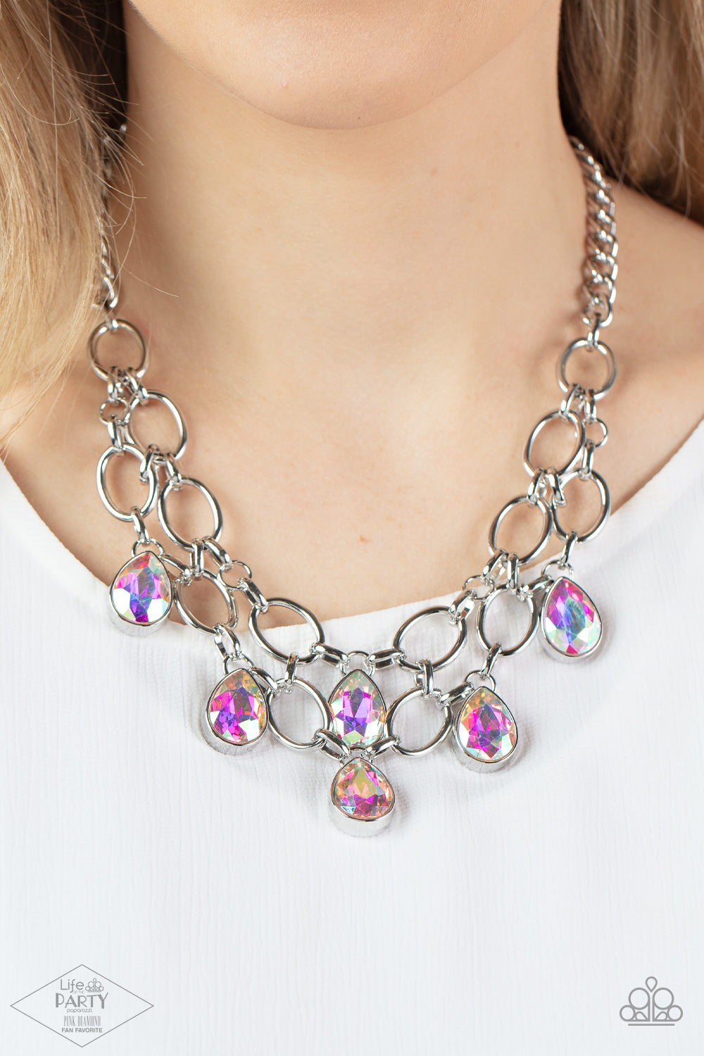 Show-Stopping Shimmer -Multi Necklace-  Life of the Party Pink Diamond Exclusive - A Finishing Touch Jewelry