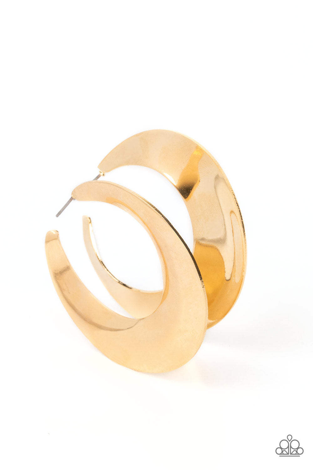 Paparazzi Power Curves - Gold Earrings - A Finishing Touch Jewelry