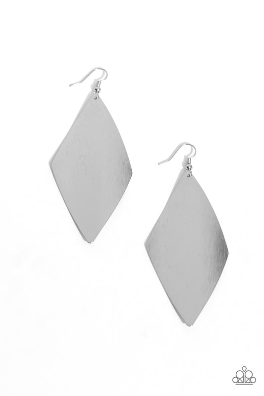 Paparazzi Retro Rally - Silver Earrings