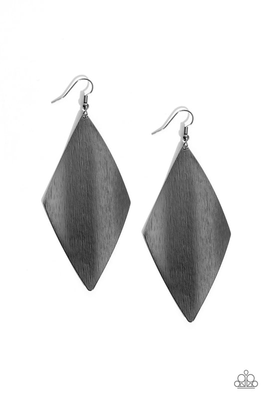 Paparazzi Retro Rally - Black Earrings