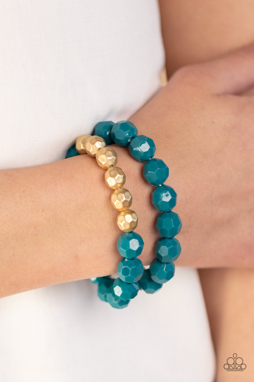 Paparazzi   Grecian Glamour - Blue Bracelet-Paparazzi Jewelry Images