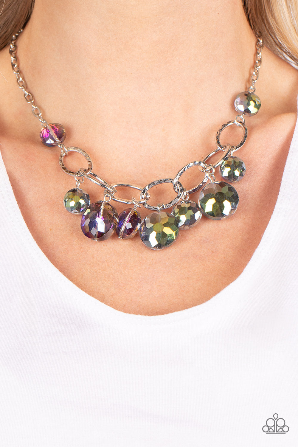 Paparazzi Rhinestone River - Multi Necklace-Paparazzi Jewelry Images