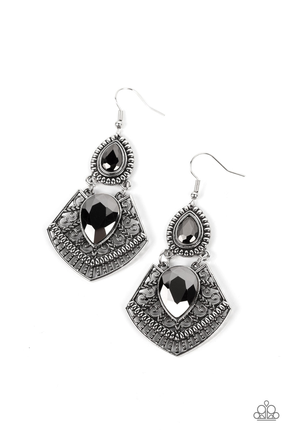 Paparazzi Royal Remix - Silver Earrings - A Finishing Touch Jewelry