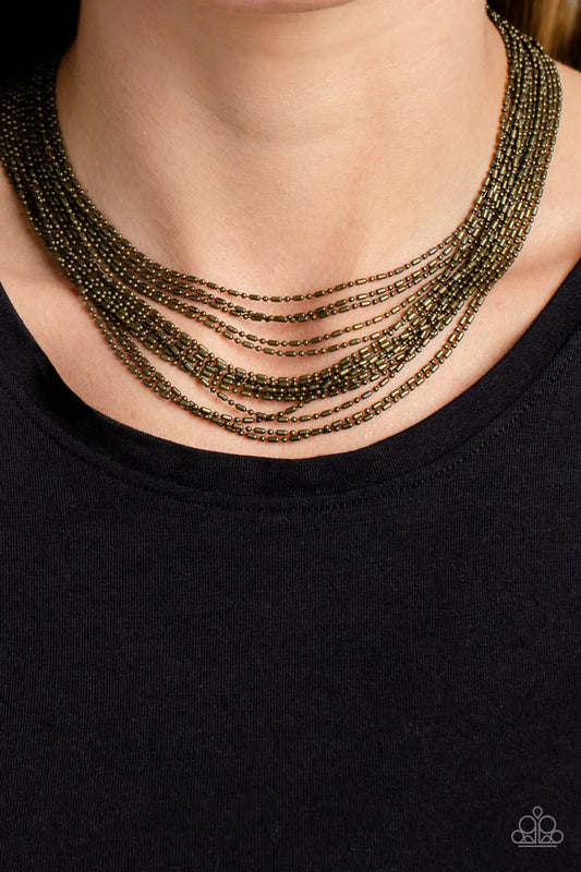 A Finishing Touch Cascading Chains - Brass Necklace
