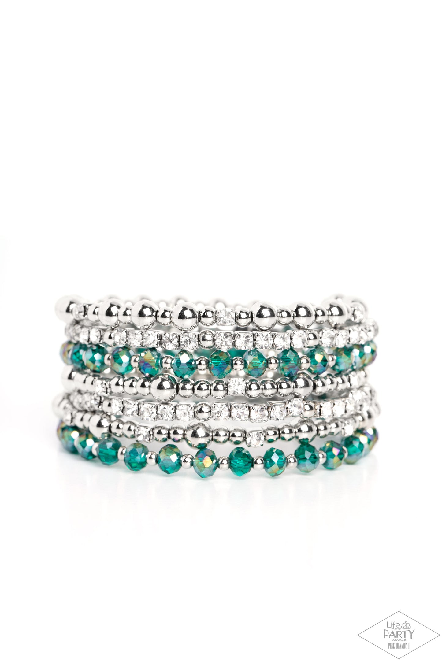 Paparazzi ICE Knowing You - Multi Green Bracelet