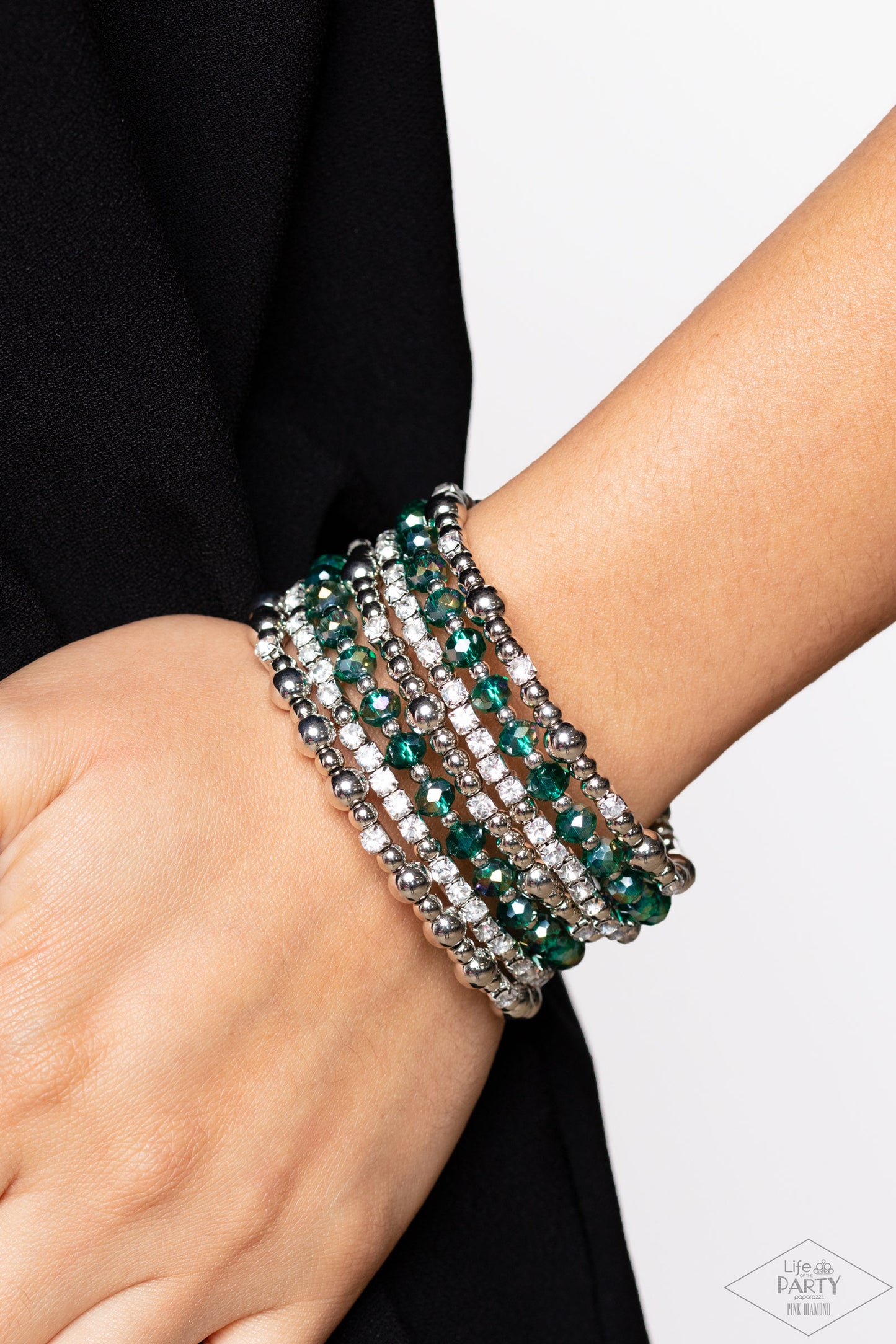 Paparazzi ICE Knowing You - Multi Green Bracelet