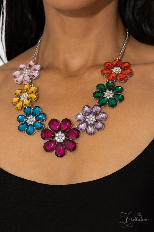 Paparazzi Outgoing - Multi Flower Zi Collection Necklace Set