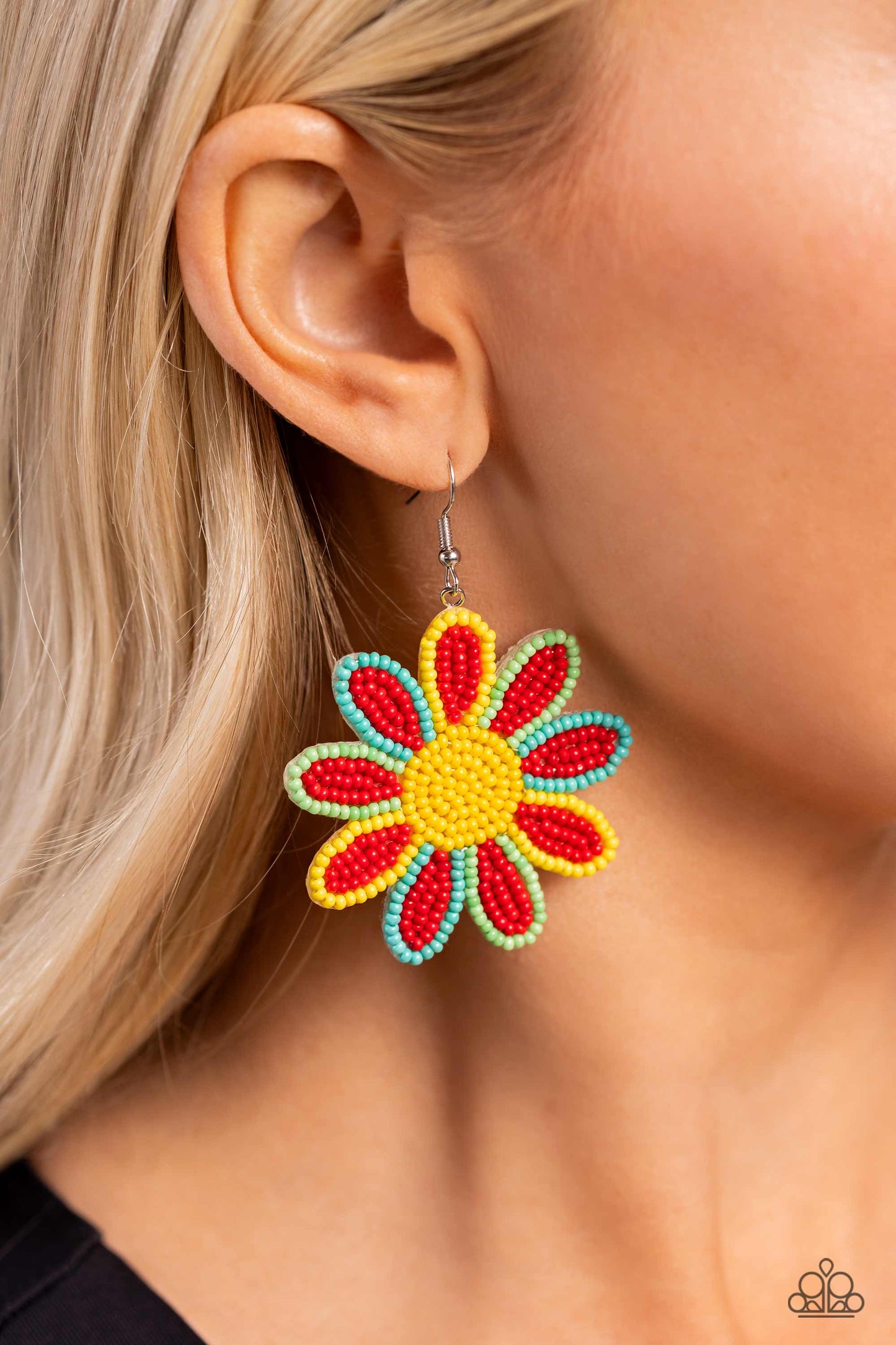 Paparazzi Decorated Daisies - Red Earrings