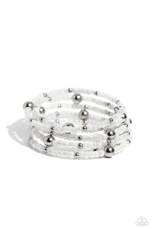 Paparazzi Refined Retrograde - White Bracelet