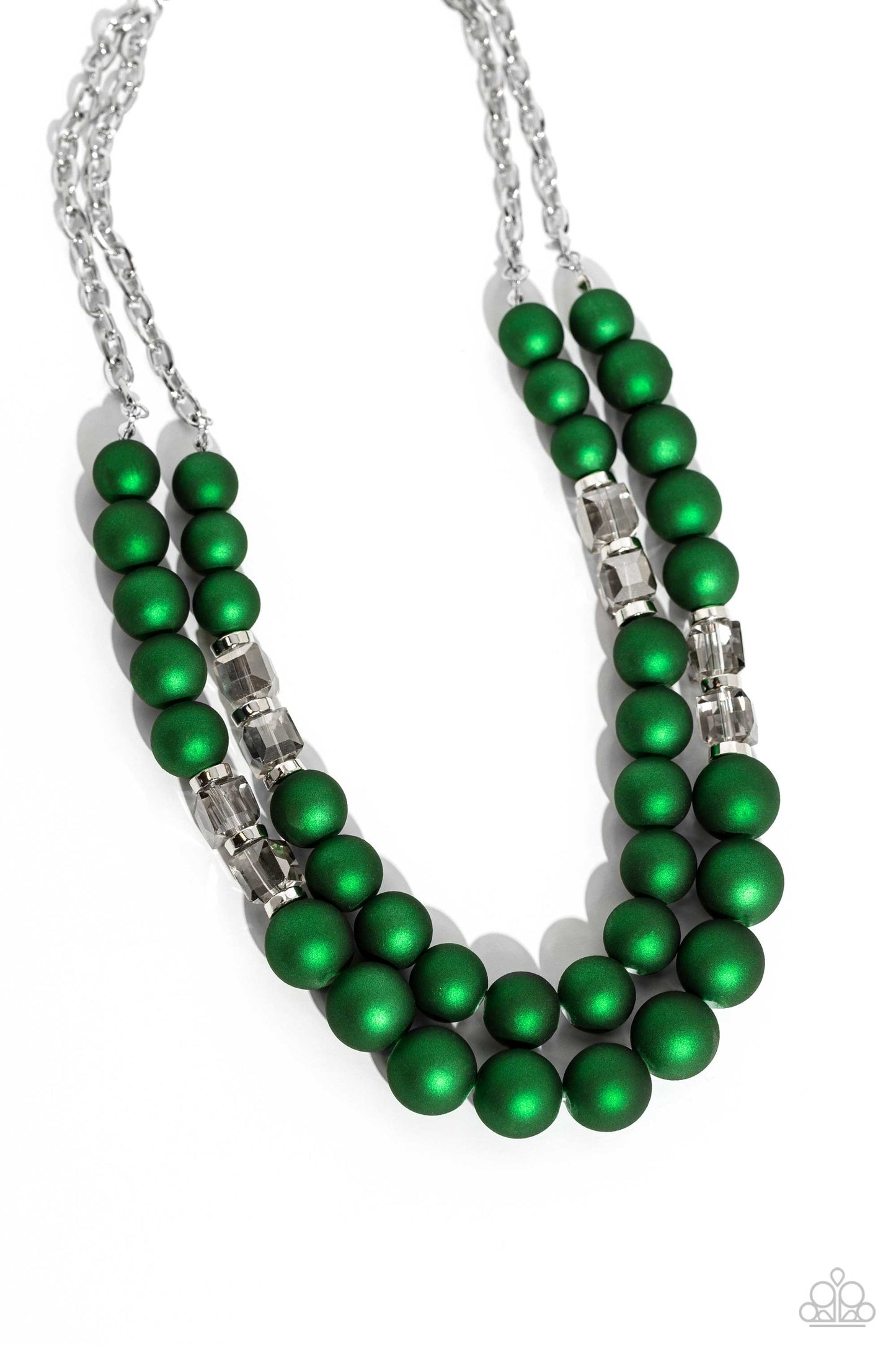 Paparazzi Shopaholic Season Necklace & Shopaholic Showdown Bracelet - Green 2 Piece Set