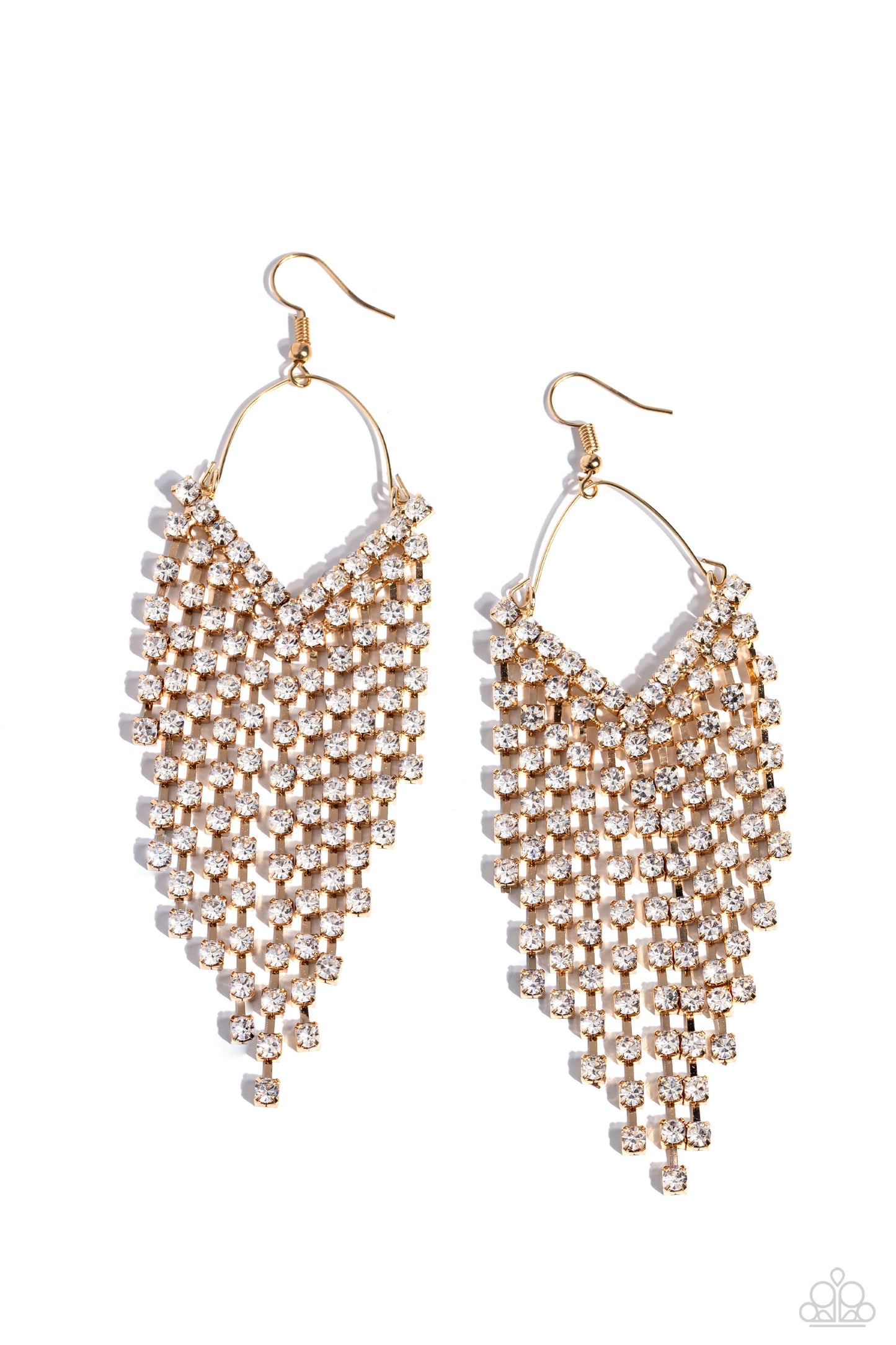 Paparazzi V Fallin - Gold Earrings