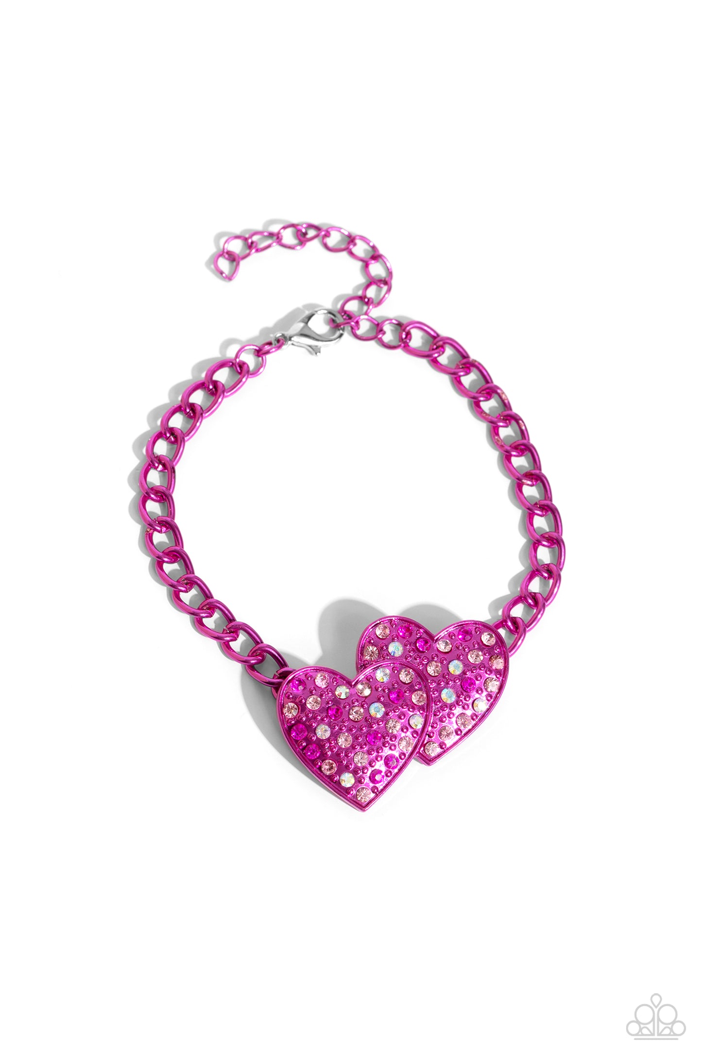 Paparazzi Low-Key Lovestruck - Pink Necklace and Lovestruck Lineup - Pink Bracelet Set