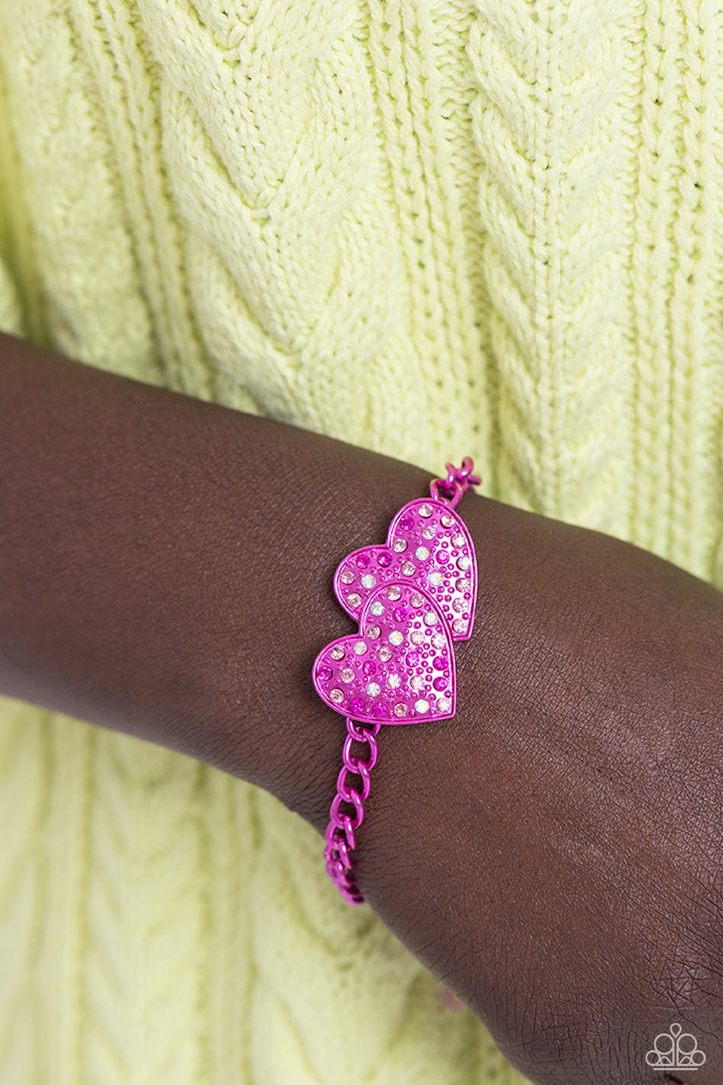 Paparazzi Low-Key Lovestruck - Pink Necklace and Lovestruck Lineup - Pink Bracelet Set