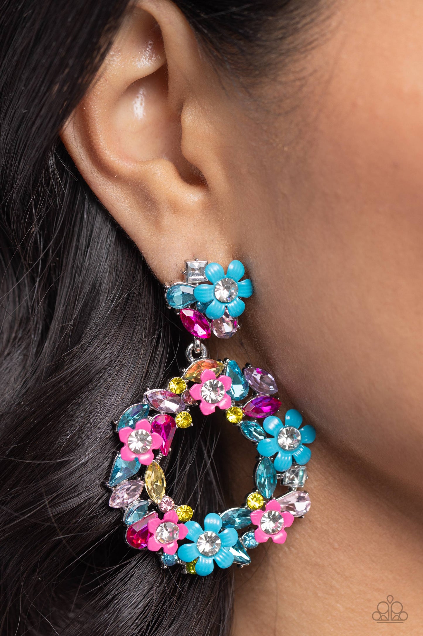 Paparazzi Wreathed in Wildflowers - Blue Earrings