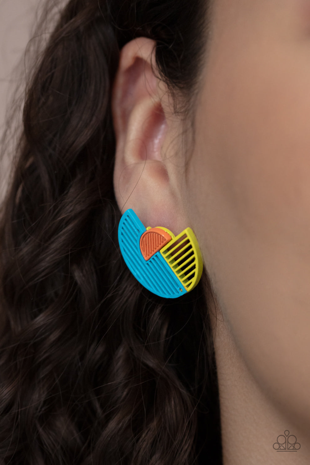 Paparazzi It's Just an Expression - Blue Earrings - A Finishing Touch Jewelry