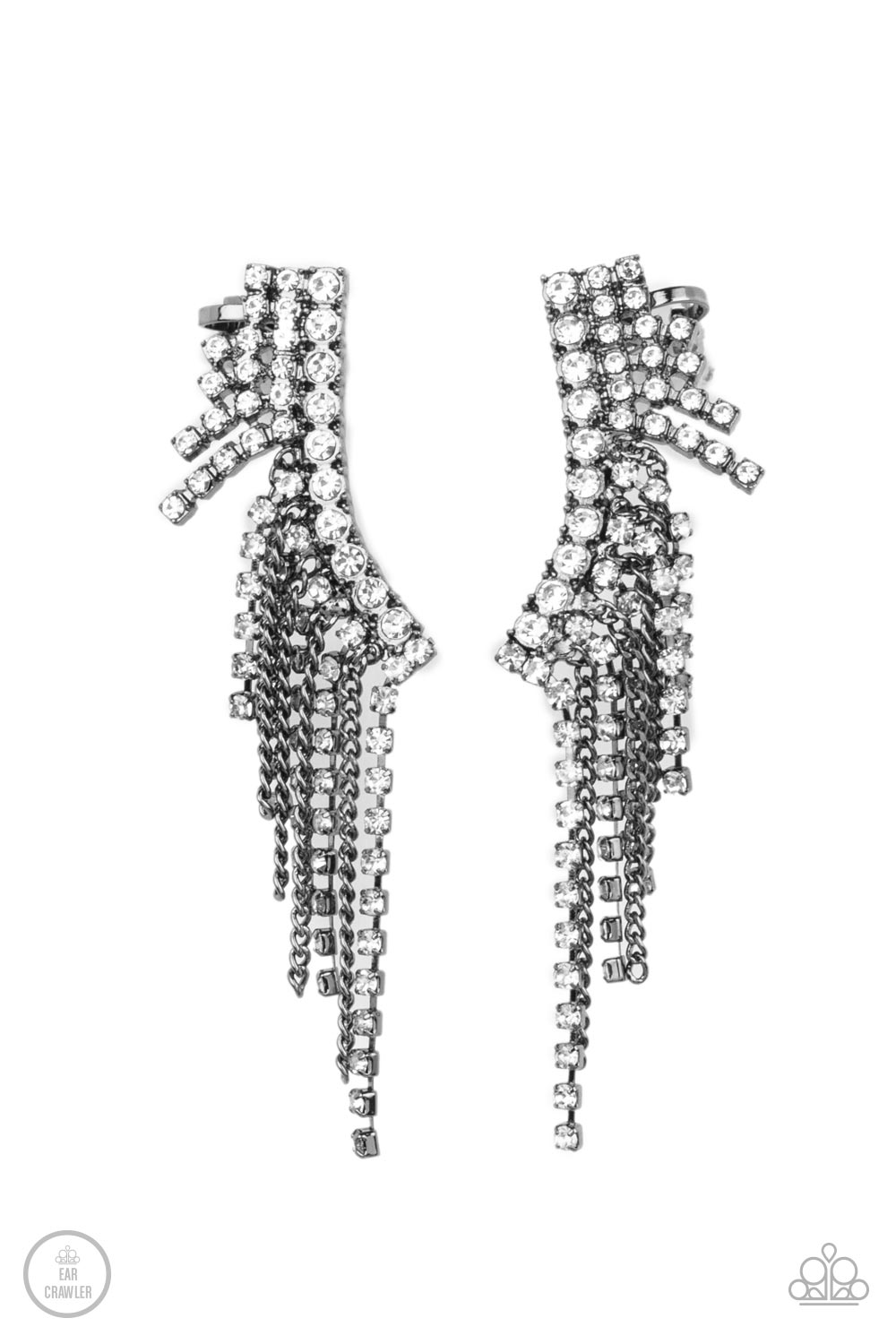 Paparazzi Thunderstruck Sparkle - Black Earring- Paparazzi Accessories Jewelry