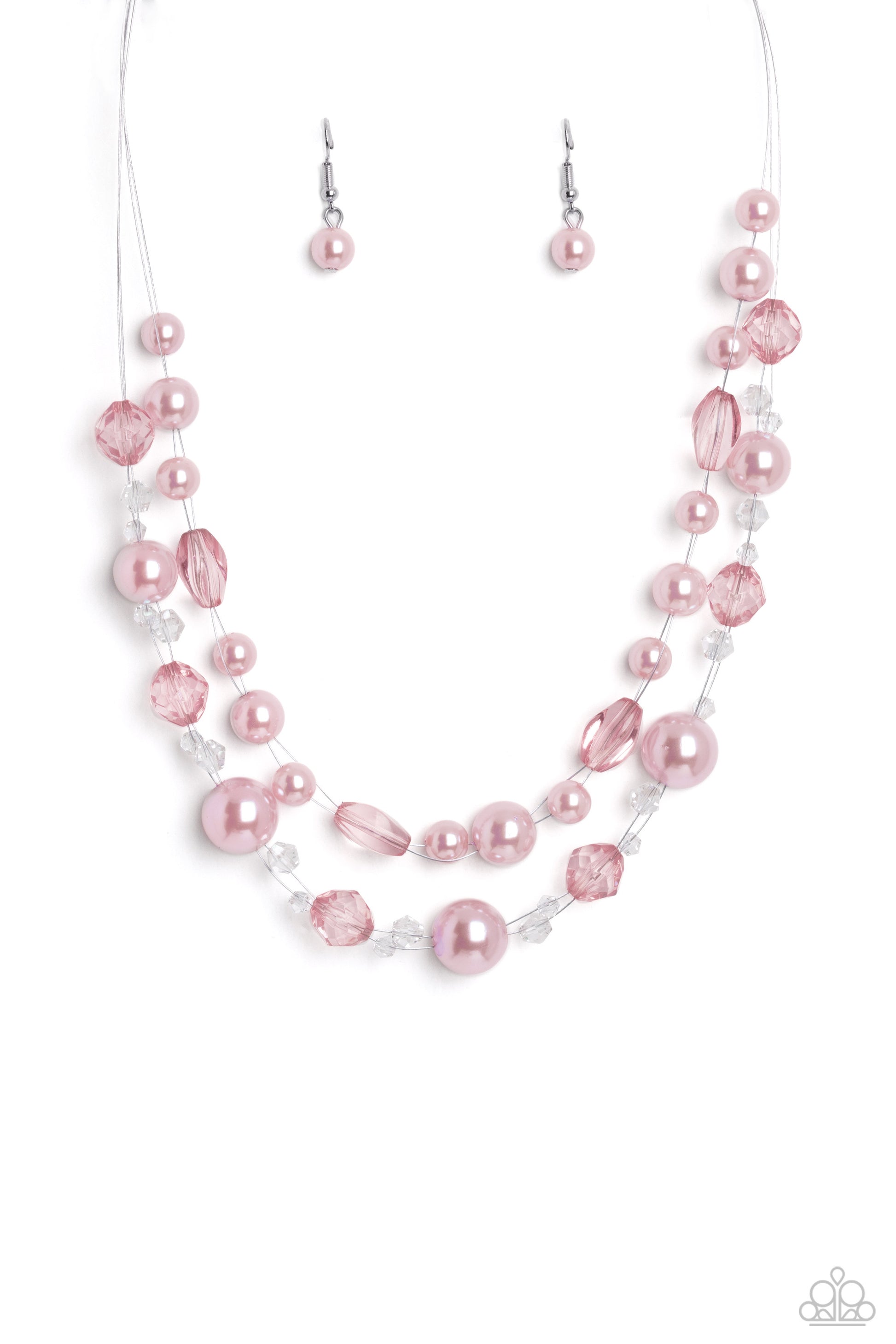 Paparazzi Parisian Pearls - Pink Necklace -Paparazzi Jewelry Images 