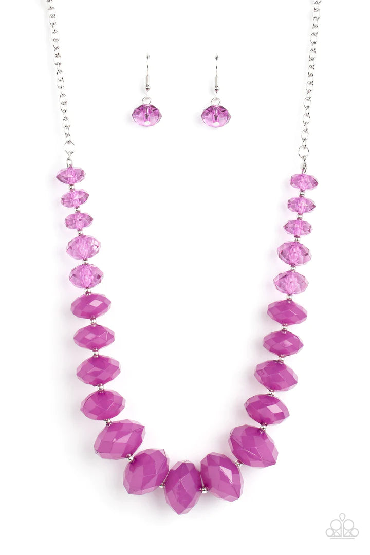 Paparazzi Happy-Glow-Lucky Purple Necklace Paparazzi Jewelry Images