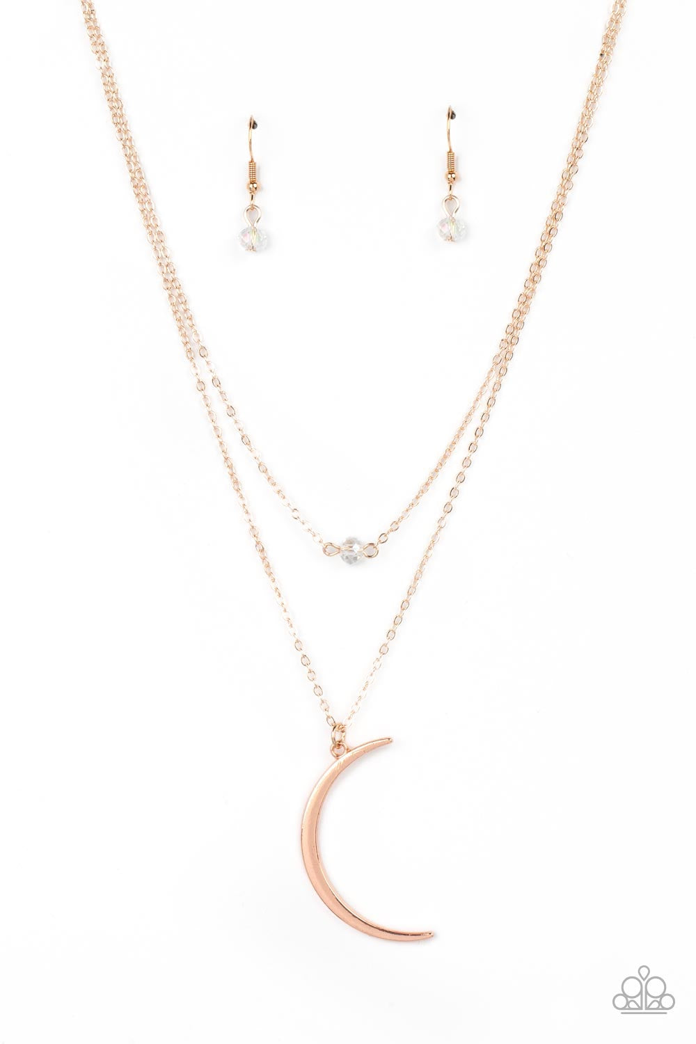 Paparazzi Modern Moonbeam - Rose Gold Necklace - A Finishing Touch Jewelry