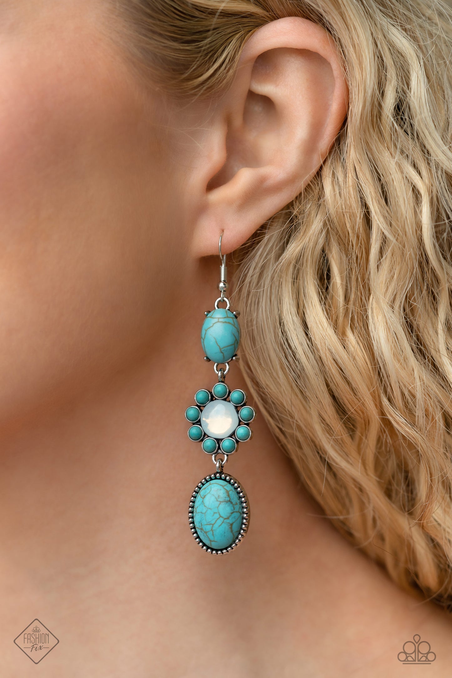 Paparazzi Carefree Cowboy - Blue Earrings- March 2023 Fashion Fix