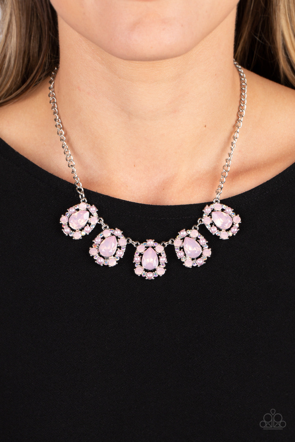 Paparazzi Pearly Pond - Pink Necklace -Paparazzi Jewelry Images 