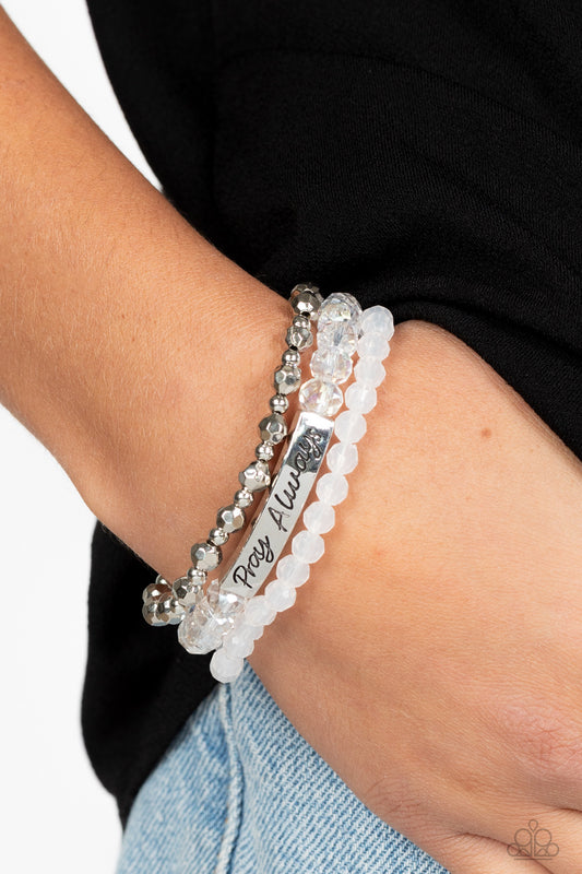 Paparazzi Pray Always - White Bracelet