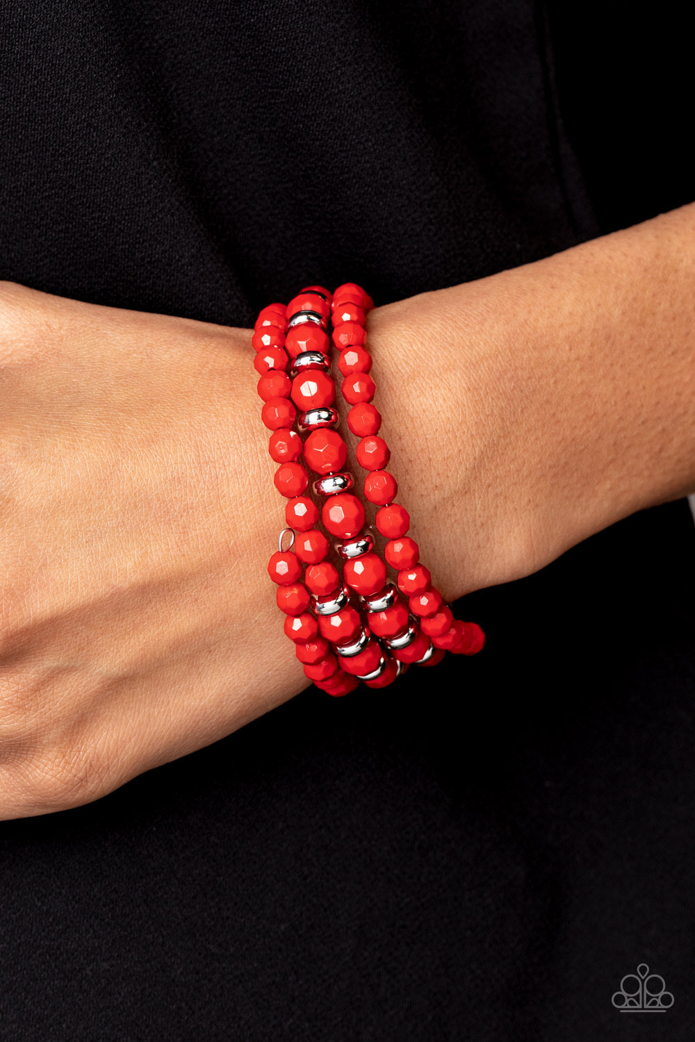 Paparazzi Its a Vibe - Red Bracelet -Paparazzi Jewelry Images 