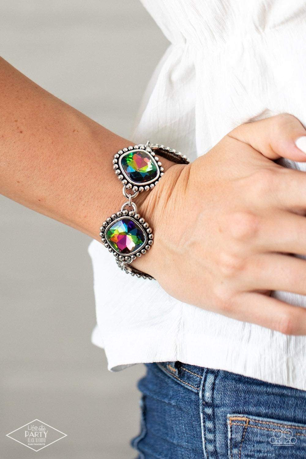 Stretchy Bracelet - Paparazzi Megawatt - Multi Oil Spill Bracelet Paparazzi jewelry images