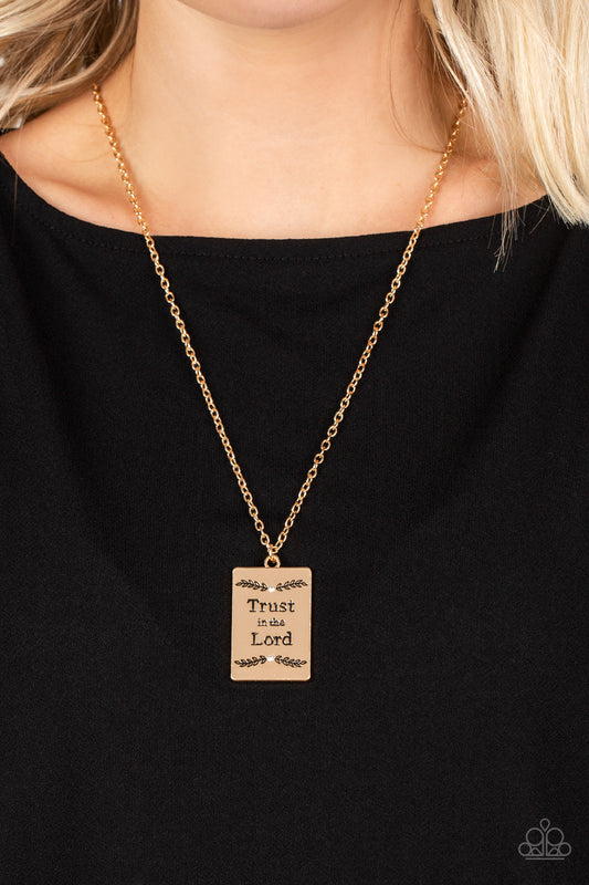 All About Trust - Gold Necklace -Paparazzi Jewelry Images 