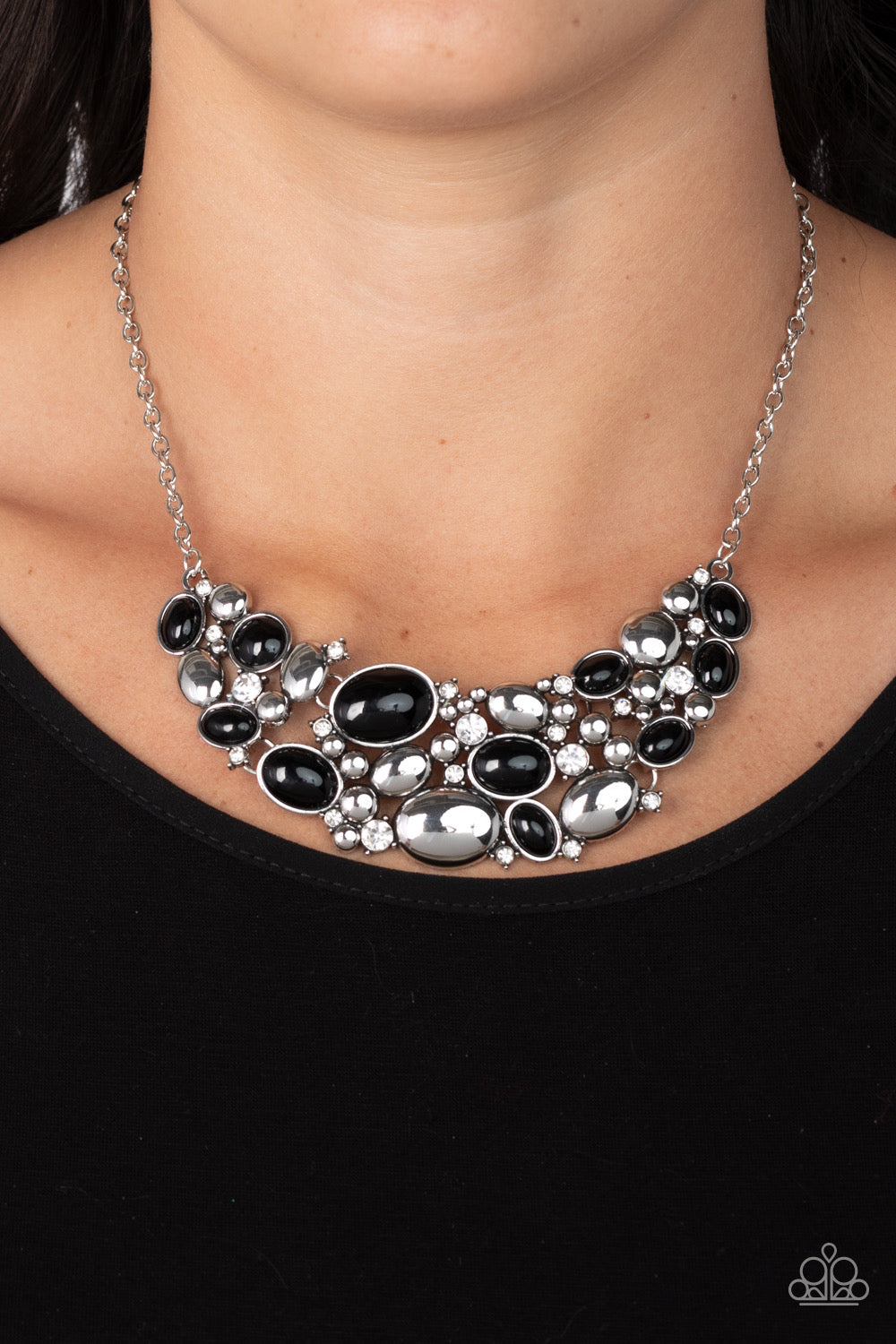 A Finishing Touch Contemporary Calamity - Black Necklace