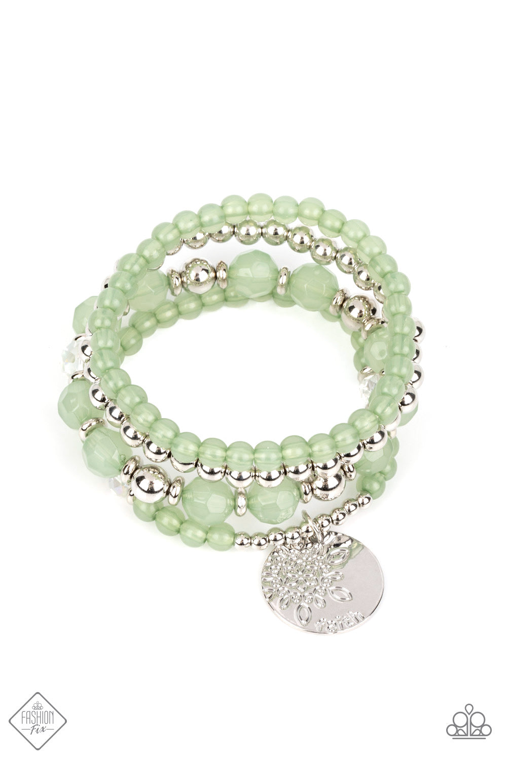 Paparazzi October 2022 Fashion Fix-Surfer Style -Green Faith Bracelet