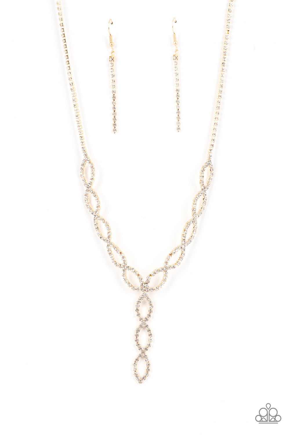 Paparazzi Infinitely Icy - Gold Necklace -Paparazzi Jewelry Images 