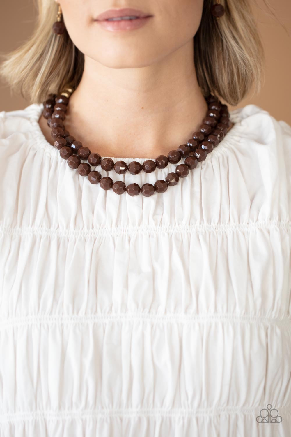 Paparazzi 2 piece set: Greco Getaway - Brown  Necklace & Grecian Glamour - Brown Bracelet