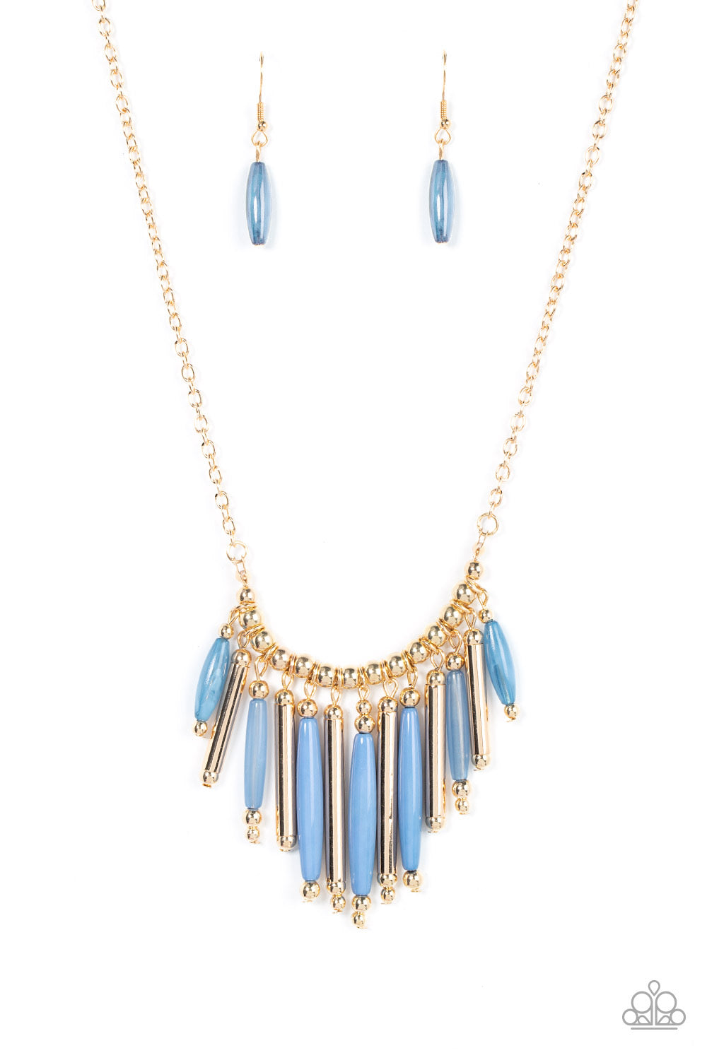 Paparazzi Bohemian Breeze - Blue Necklace -Paparazzi Jewelry Images 