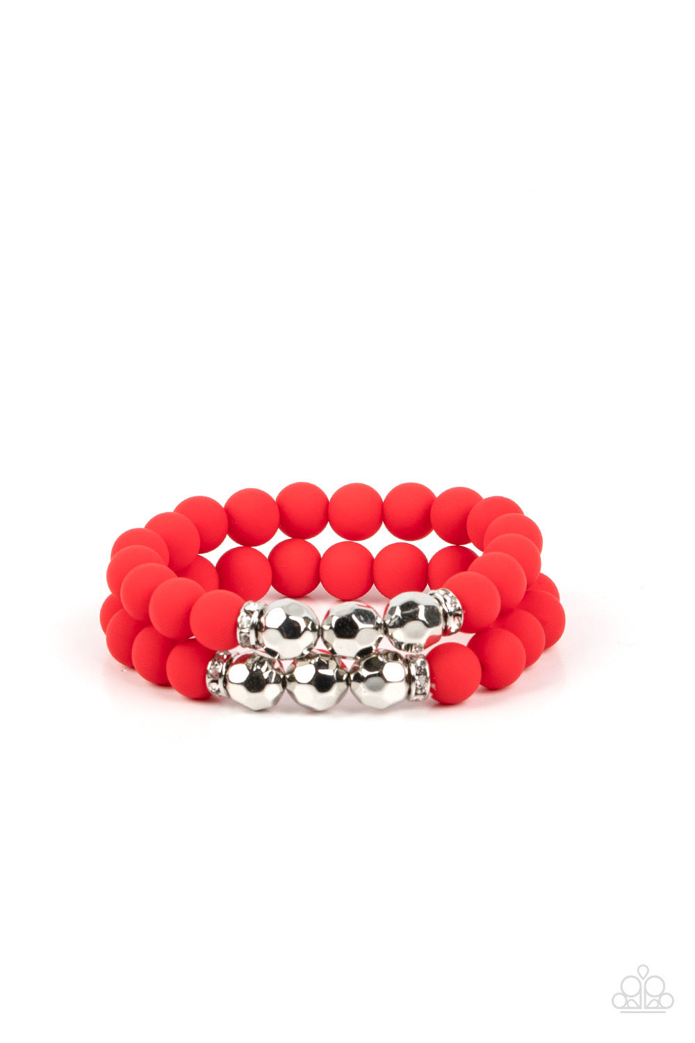 Paparazzi 2 Piece Set :  Summer Splash - Red Necklace & Dip and Dive - Red Bracelet