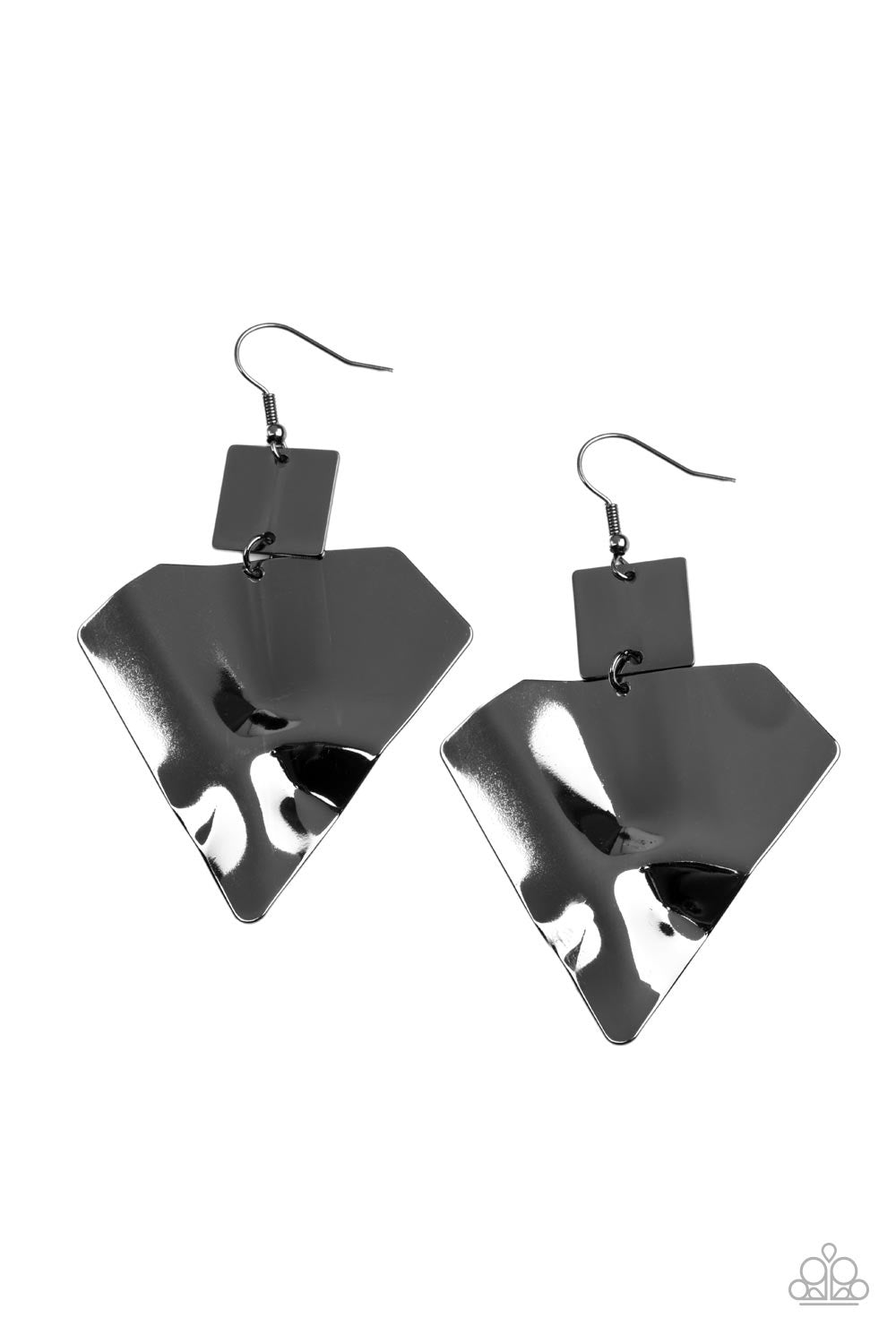 Paparazzi Deceivingly Deco - Black Earrings