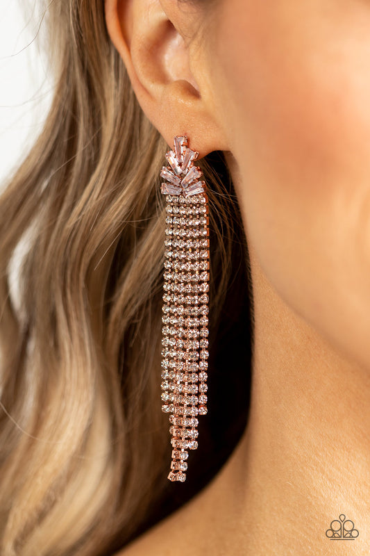 Paparazzi Overnight Sensation - Copper  Earrings