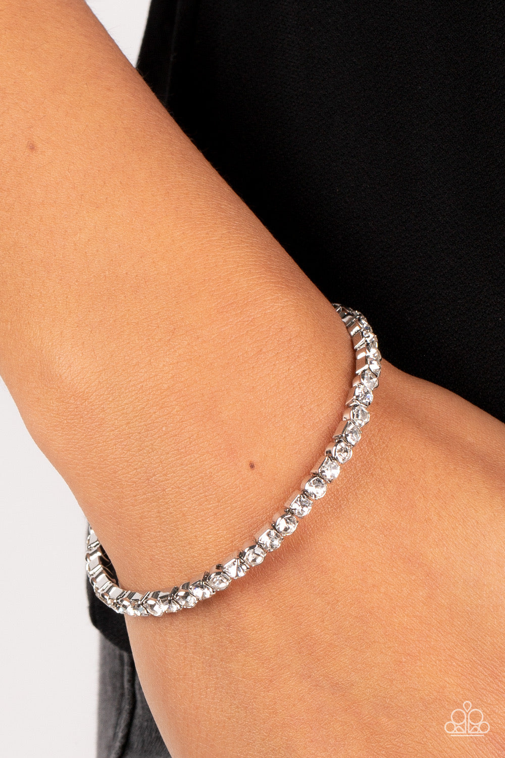 Paparazzi Rhinestone Spell - White Bracelet