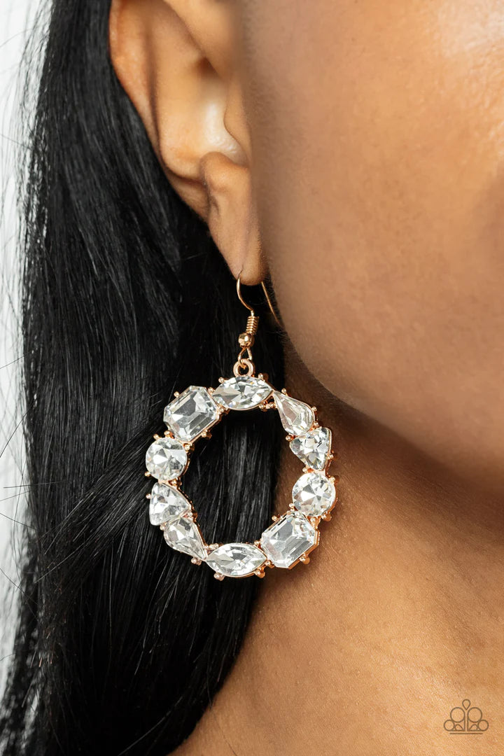 Paparazzi Glowing In Circles - Gold Earrings