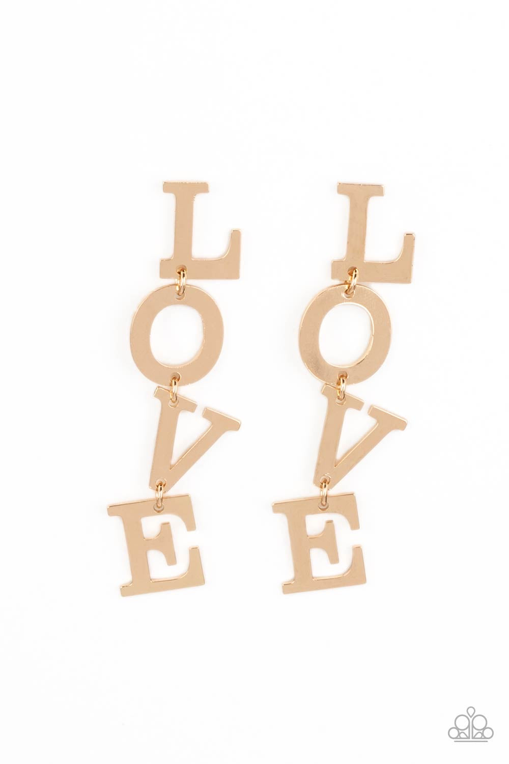 Paparazzi L-O-V-E - Gold Earrings -Paparazzi Jewelry Images 