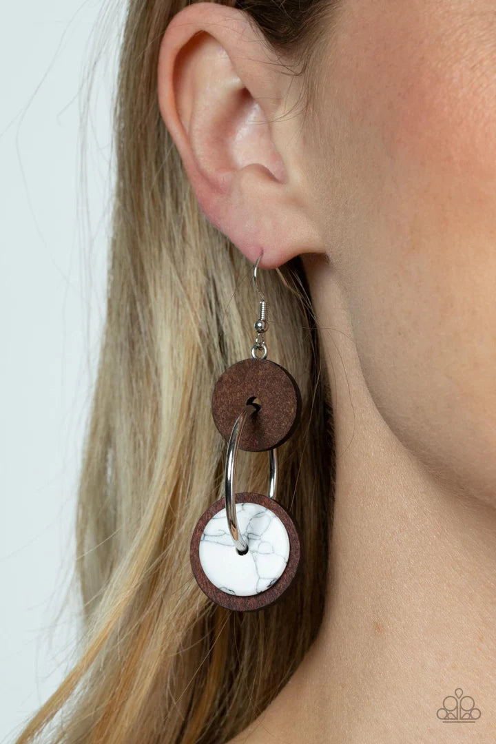 Paparazzi Earrings - Artisanal Aesthetic - White Earrings Paparazzi Jewelry Images 