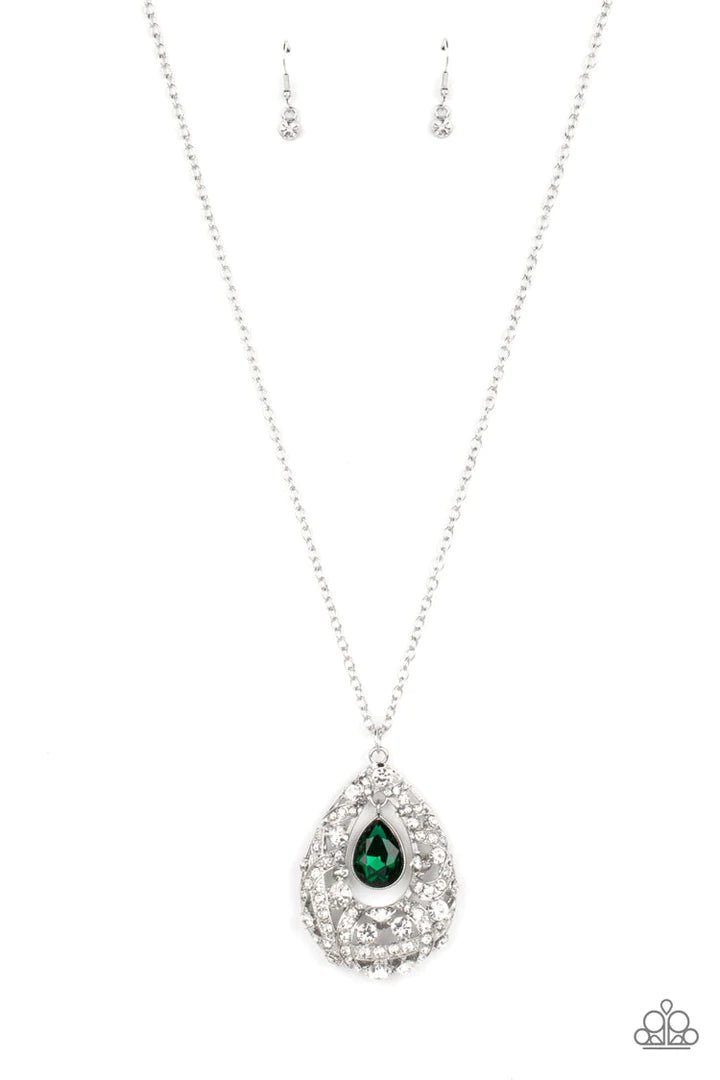 Paparazzi Glitz and Glow - Green Necklace