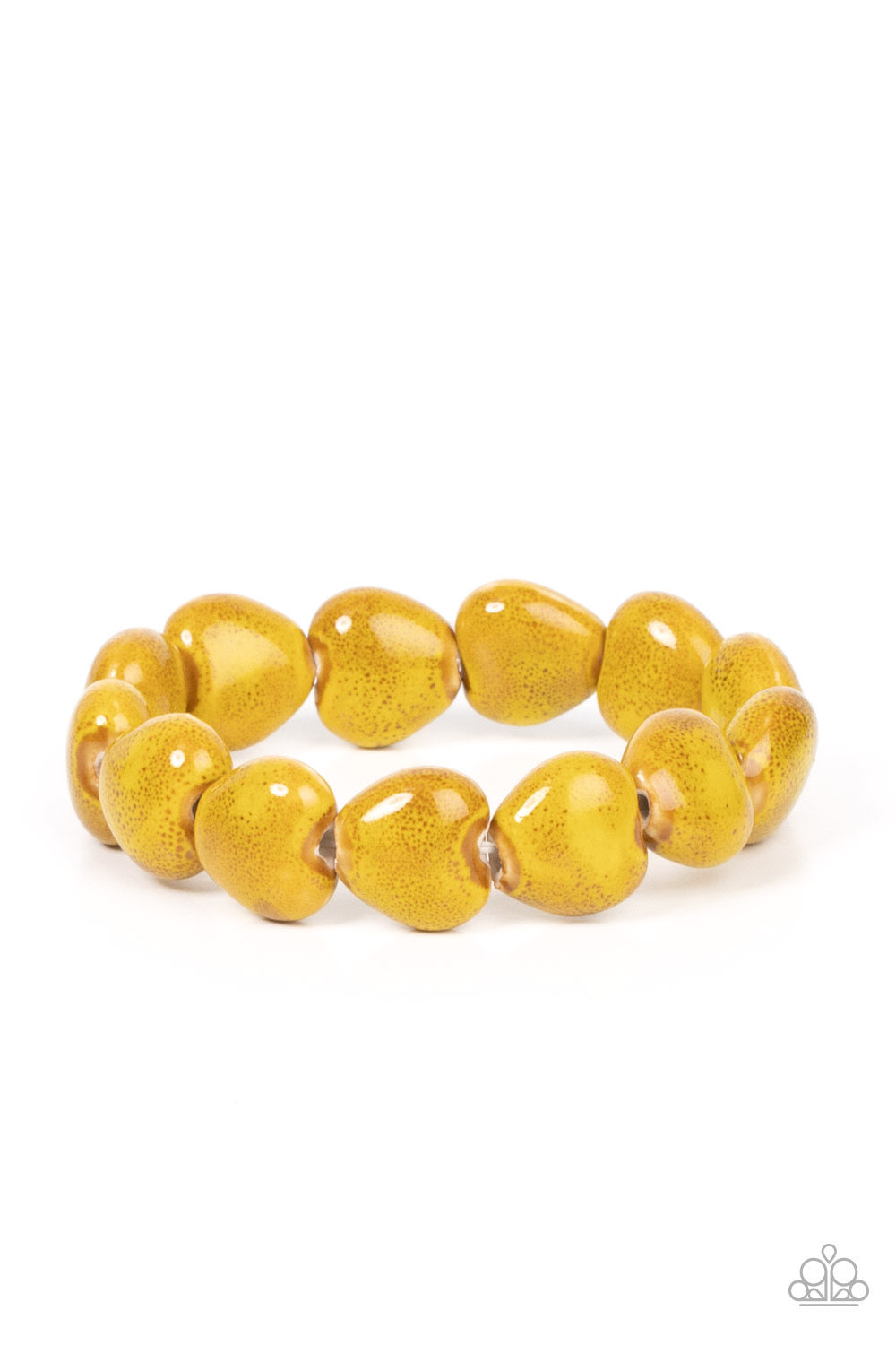 Paparazzi GLAZE a Trail - Yellow Bracelet -Paparazzi Jewelry Images 