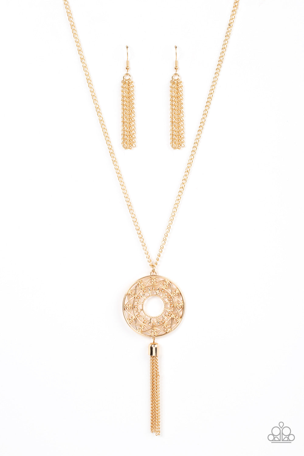 Paparazzi Tai Chi Tassel - Gold Necklace